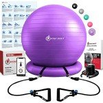 Yoga Ball Chair with Resistance Bands - Purple