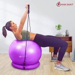 Yoga Ball Chair with Resistance Bands - Purple