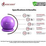 Yoga Ball Chair with Resistance Bands - Purple