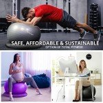 Yoga Ball Chair with Resistance Bands - Purple