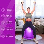 Yoga Ball Chair with Resistance Bands - Purple
