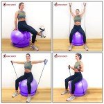 Yoga Ball Chair with Resistance Bands - Purple