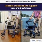 Drive Medical 4-Wheel Rollator Walker with Seat