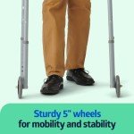 Lightweight Folding Walker with 5” Wheels