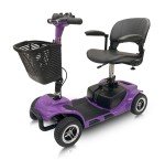 Purple 4-Wheel Folding Mobility Scooter, 265 lbs Capacity