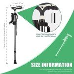 Adjustable Heavy-Duty Rolling Cane with LED Light