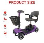 Purple 4-Wheel Folding Mobility Scooter, 265 lbs Capacity