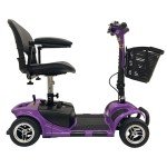 Purple 4-Wheel Folding Mobility Scooter, 265 lbs Capacity