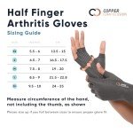 Copper Compression Fingerless Arthritis Gloves - Grey