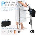 Lightweight Adjustable Walker with Storage Bag