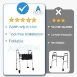 Lightweight Adjustable Walker with Storage Bag