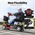 Foldable 4-Wheel Electric Mobility Scooter with Basket
