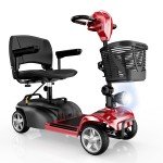 Foldable 4-Wheel Electric Mobility Scooter with Basket