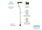 Extra Tall Silver Walking Cane for Tall Users