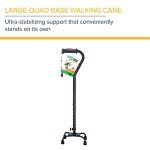 Hugo Adjustable Quad Cane in Black