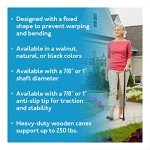 Carex Walnut Finish Walking Cane for All Users