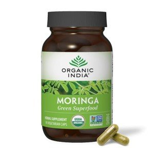 Organic India Moringa Capsules - Vegan Superfood 90ct