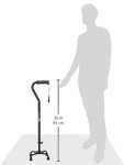 Hugo Adjustable Quad Cane in Black