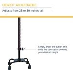 Hugo Adjustable Quad Cane in Black