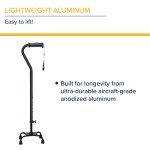 Hugo Adjustable Quad Cane in Black