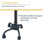Hugo Adjustable Quad Cane in Black