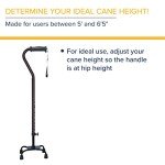 Hugo Adjustable Quad Cane in Black