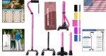 Light Pink Adjustable Quad Cane for Pain Relief