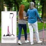 Light Pink Adjustable Quad Cane for Pain Relief
