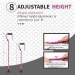 Light Pink Adjustable Quad Cane for Pain Relief