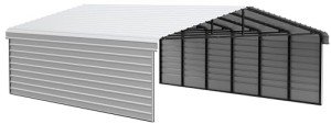 Compact Steel Carport Kit with Enclosure, 20' x 29