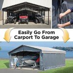 Spacious 20' x 20' Galvanized Steel Carport