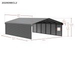 Compact Steel Carport Kit with Enclosure, 20' x 29
