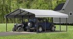 Spacious 20' x 20' Galvanized Steel Carport