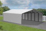 Compact Steel Carport Kit with Enclosure, 20' x 29