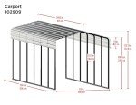 Galvanized Steel Carport Kit - Compact 10' x 29