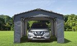 Spacious Arrow Carport with Steel Roof, Eggshell