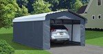 Spacious Arrow Carport with Steel Roof, Eggshell