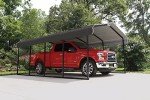 Charcoal 12' x 20' Steel Carport with Enclosure