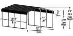 Charcoal 12' x 20' Steel Carport with Enclosure