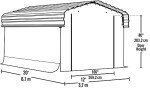 Charcoal 12' x 20' Steel Carport with Enclosure