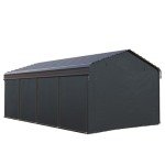 Spacious 12x20 ft Metal Carport with Sidewalls