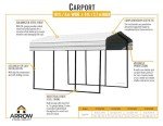 Galvanized Steel Carport Kit - Compact 10' x 29