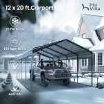 Spacious 12x20 ft Metal Carport with Sidewalls