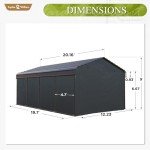 Heavy-Duty Portable Carport Shelter 12x20 ft