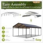 Heavy-Duty Portable Carport Shelter 12x20 ft