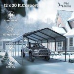 Sturdy 12x20 ft Metal Carport for Vehicles