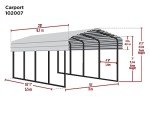 Versatile Heavy-Duty Galvanized Metal Carport Shelter