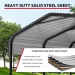 Heavy-Duty 12x20 FT Metal Carport for Vehicles