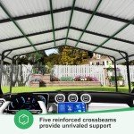 Spacious 20x20 FT Metal Carport Shelter