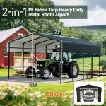 Spacious 13X20 FT Metal Carport for Vehicles